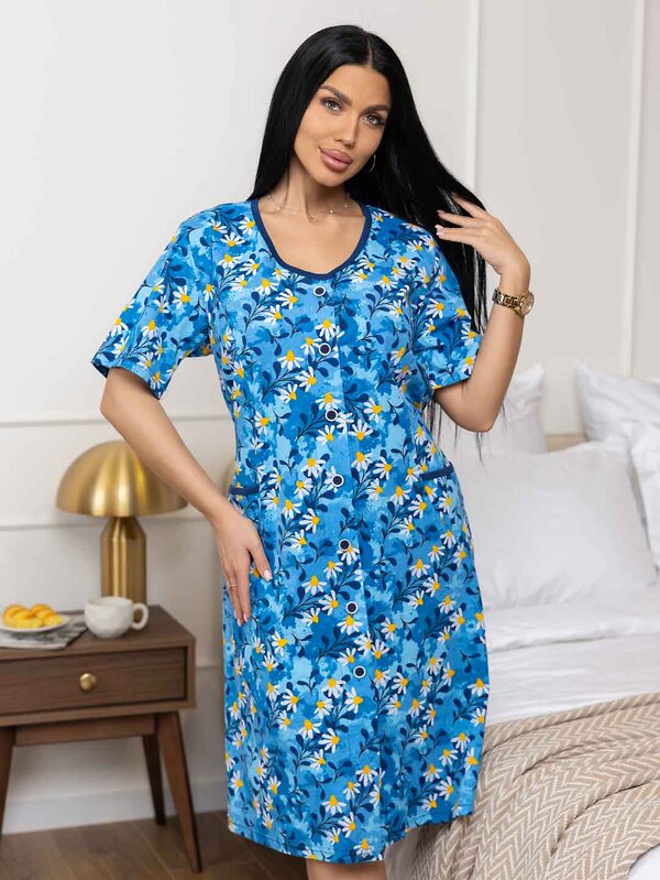 Текс-плюс Халат 582143 00-00246760 Синий,жёлтый