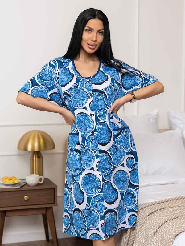 Текс-плюс Халат 582144 00-00246766 Синий,белый