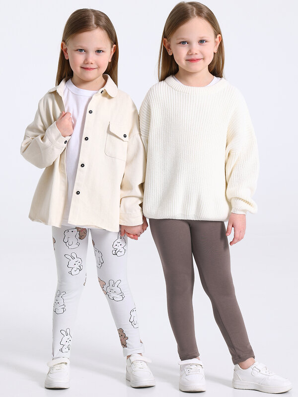 Апрель Легинсы 582276 2ДРЛ5829804н светло-коричневый+зайки с мишками на сливках