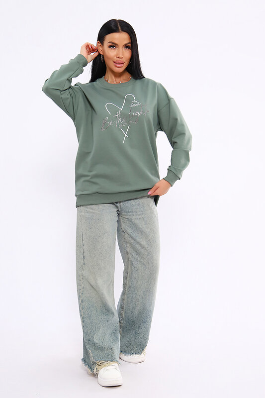 Натали Толстовка 582330 80040 оливковый