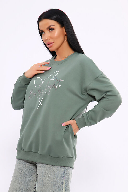 Натали Толстовка 582330 80040 оливковый