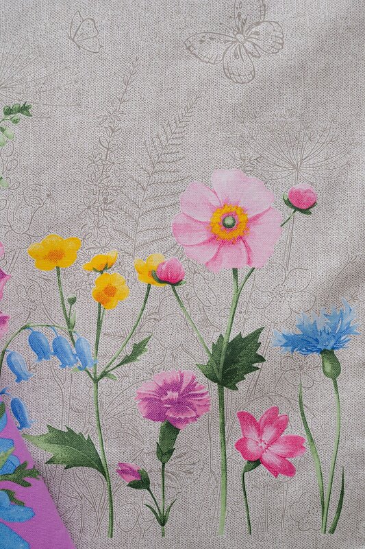 Натали Полотенце 582346 Полотенце Бабочки и цветы купон серый