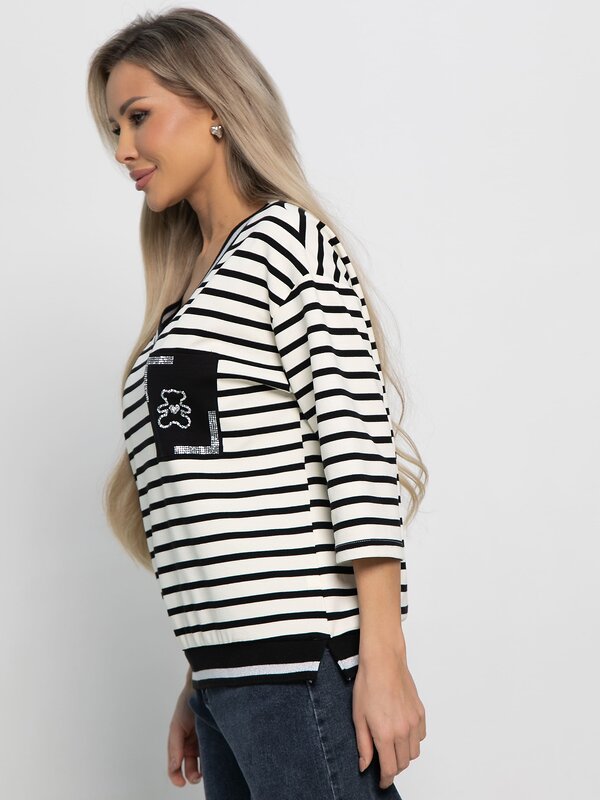 LT Collection Блуза 582542 Б15131-18М молочный, черный