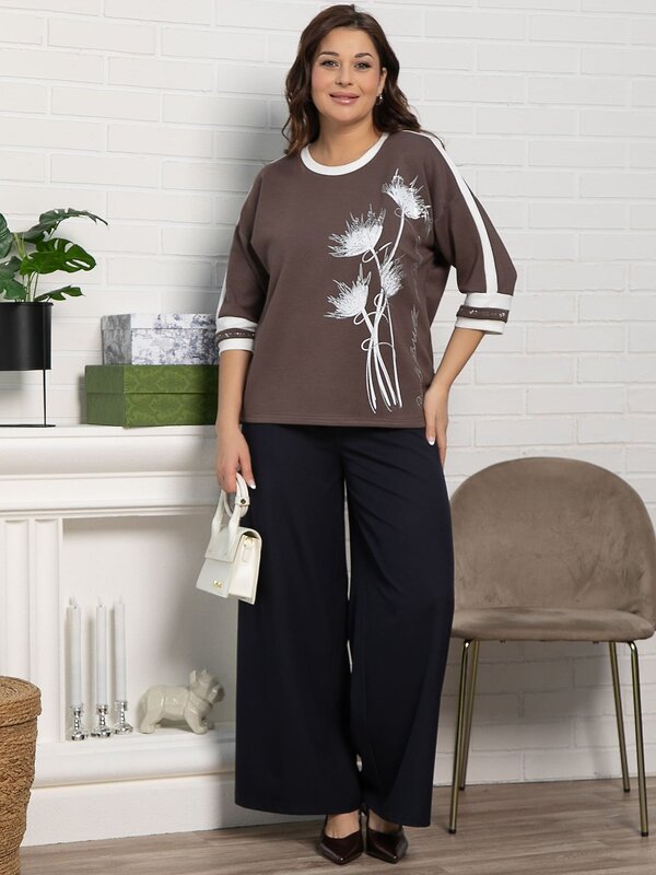 LT Collection Блуза 582548 Б15171-4М коричневый