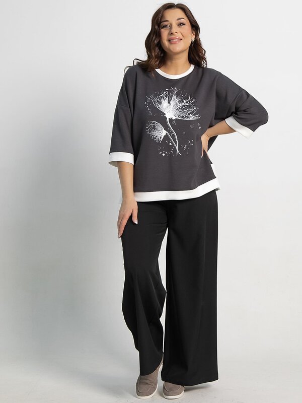 LT Collection Блуза 582550 Б15172-4М темно-серый