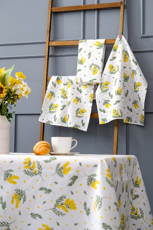 Натали Полотенце 582564 Мимоза набор кухонных полотенец белый