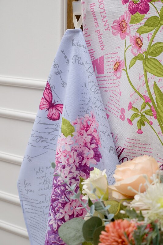 Натали Полотенце 582575 Набор полотенец Цветы и письма серо-голубой