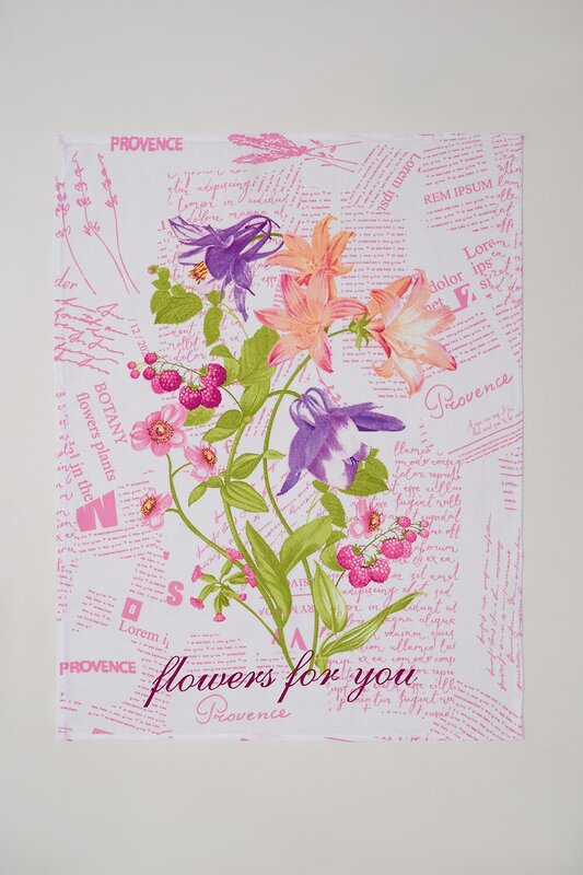 Натали Полотенце 582575 Набор полотенец Цветы и письма серо-голубой