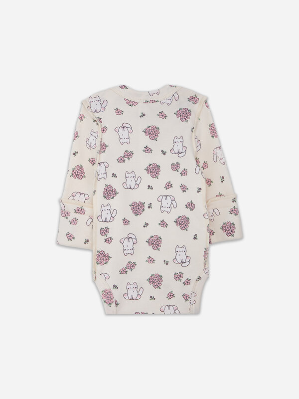 MARK FORMELLE Боди детское 582594 13016-1-3 молочный +котики с цветами на молочном +цветочки на розовом