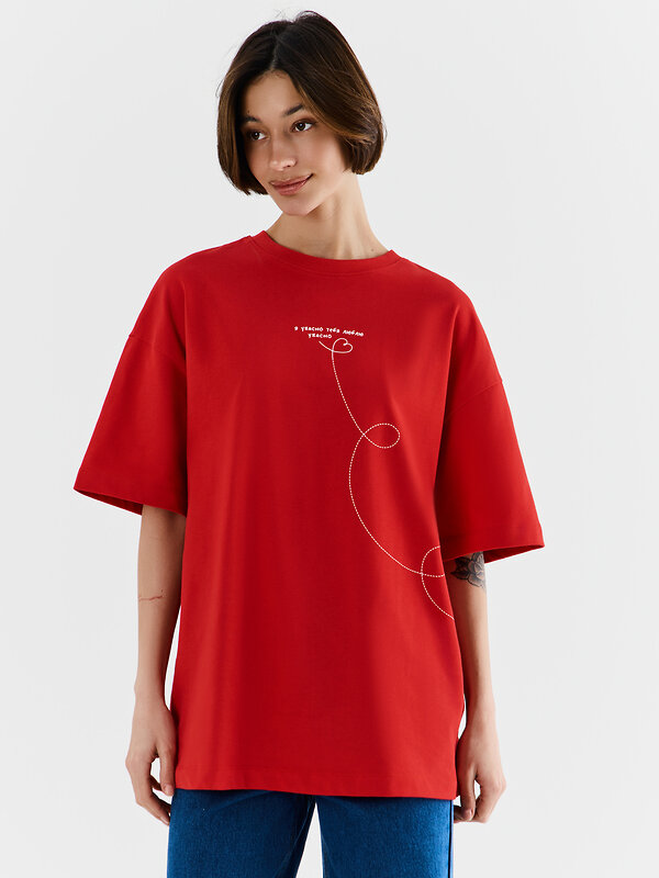 MARK FORMELLE Футболка 582658 112953 чистый красный +печать