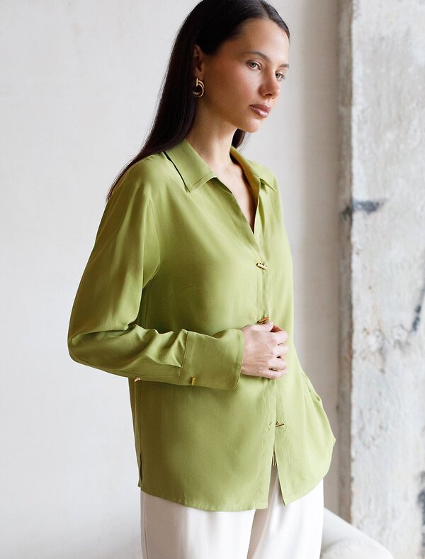 VILATTE Блузка 582675 D29.346 светло-оливковый