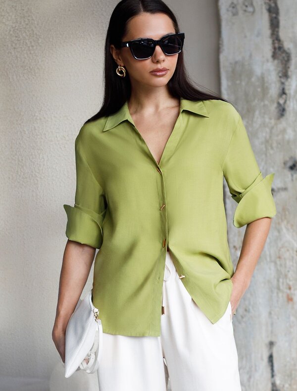 VILATTE Блузка 582675 D29.346 светло-оливковый