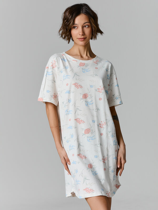 MARK FORMELLE Сорочка 582794 572371 цветы на св.молочном