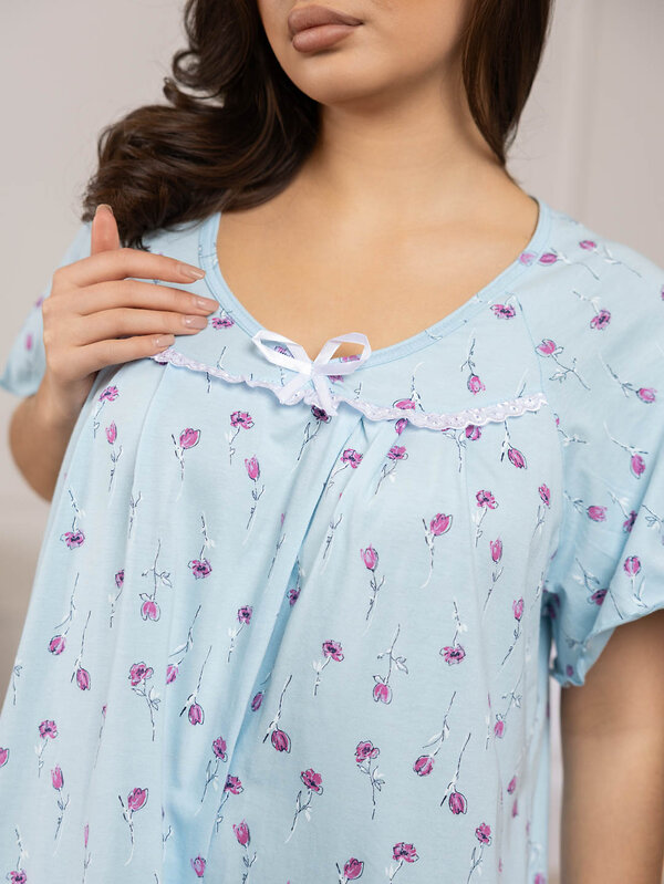 Текс-плюс Сорочка 582915 00-00246688 Голубой,розовый