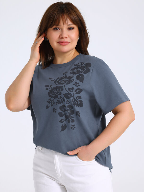 Апрель Футболка 583069 1ЖДФК3298001 темно-серый