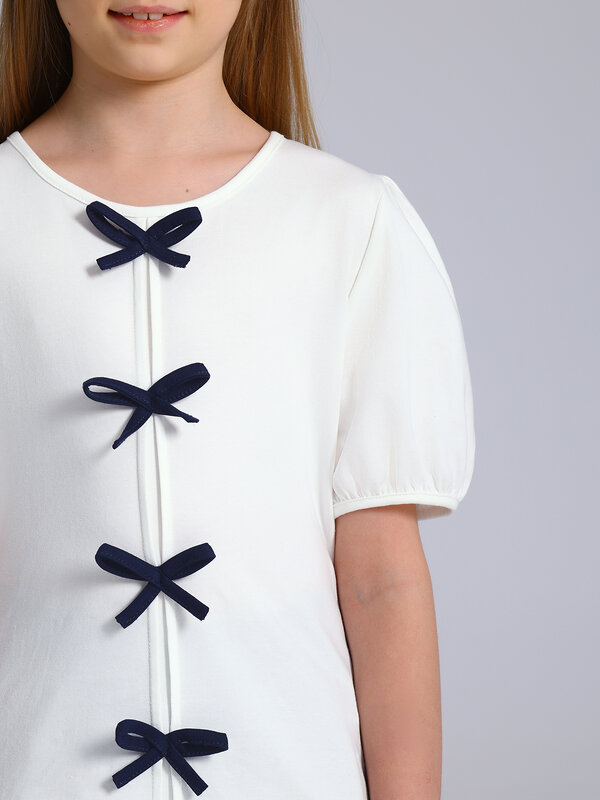 Апрель Блузка 583071 1ДДБК5062804 сливки+темно-синий