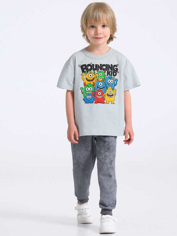 Апрель Комплект 583080 2ПФБ5759001н светло-серый+варенка светло-серый+светло-серый329 / Много монстров