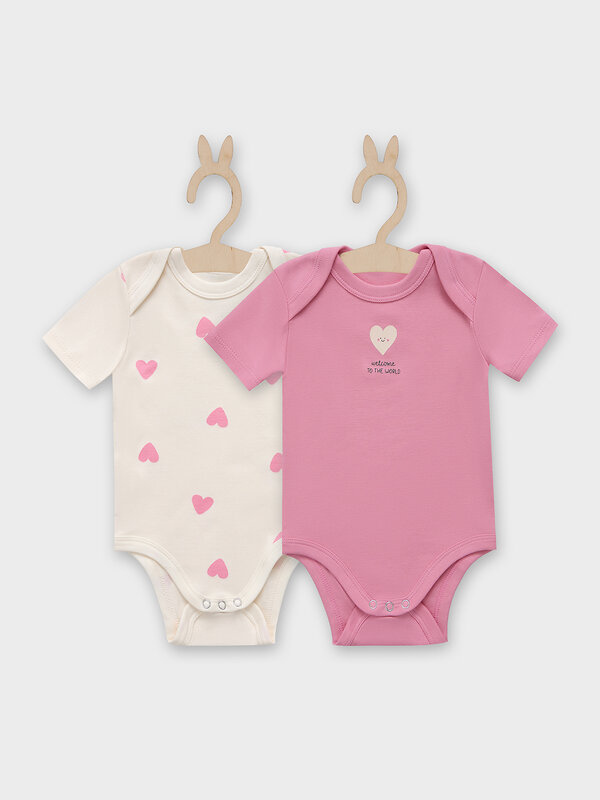 MARK FORMELLE Боди детское 583168 13015-2 сердечки на молоке +розовый