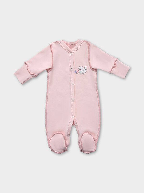 MARK FORMELLE Комбинезон 583207 14005-1-2 котики с цветами на молочном +розовый