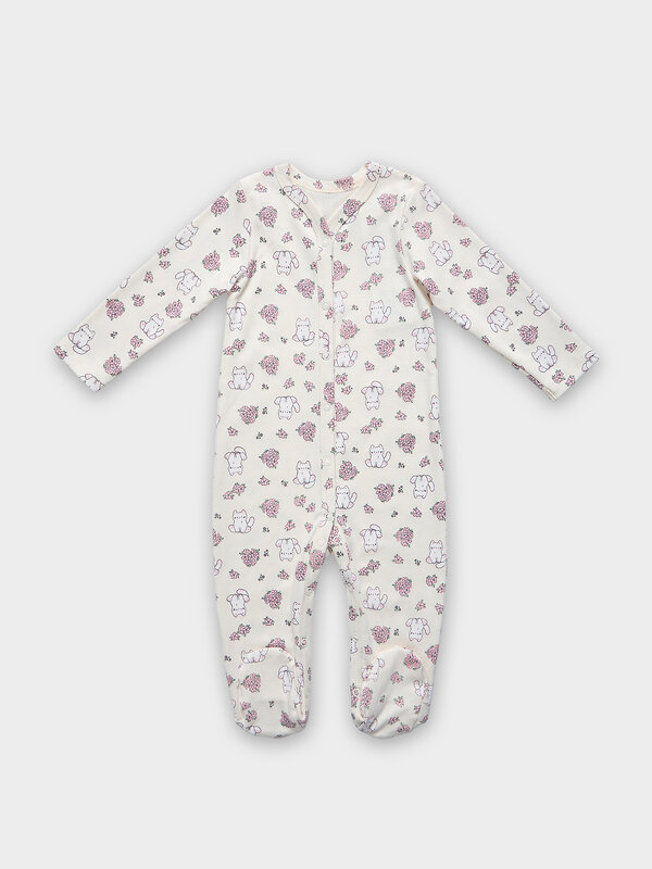 MARK FORMELLE Комбинезон 583208 14005-2 котики с цветами на молочном +розовый