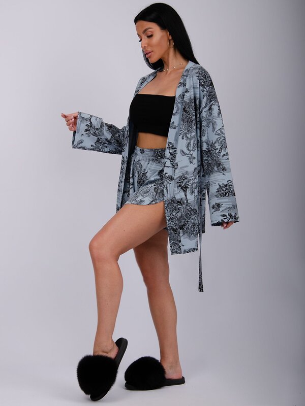 Malina Пижама 583254 3149 серо-голубой/чёрный