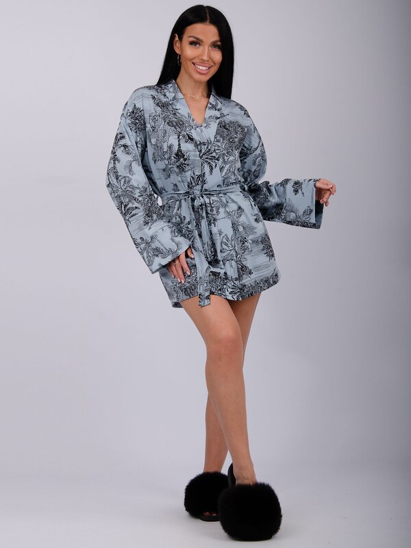 Malina Пижама 583254 3149 серо-голубой/чёрный