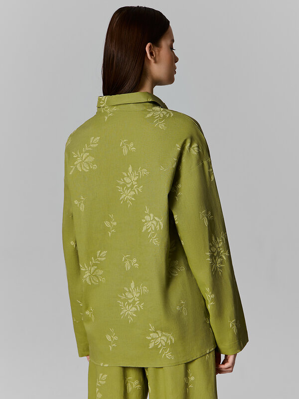 MARK FORMELLE Рубашка 583306 502985-1 цветы на оливковом