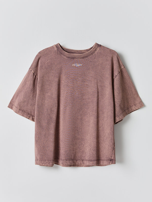 MARK FORMELLE Футболка 583345 112961 ACID WASH бордово-серый +печать