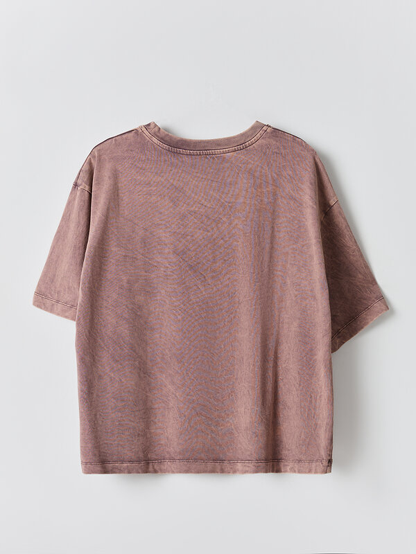 MARK FORMELLE Футболка 583345 112961 ACID WASH бордово-серый +печать