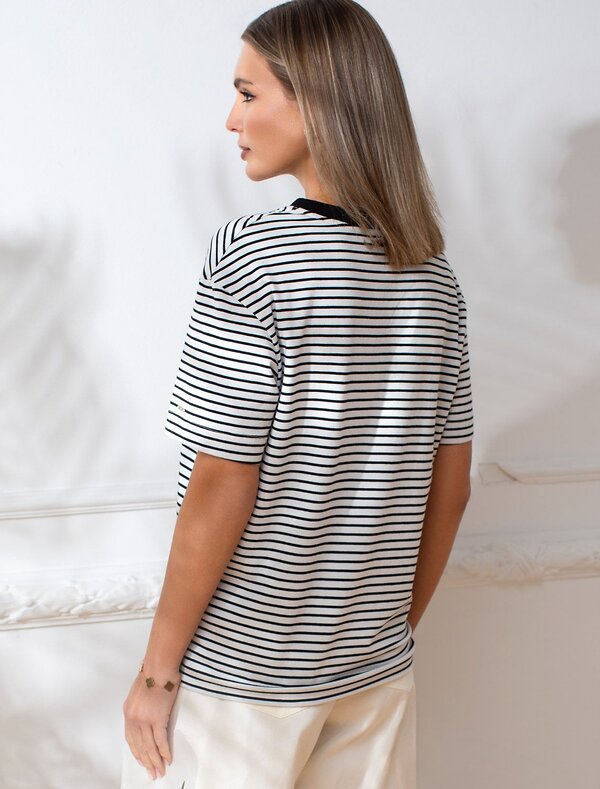 VILATTE Футболка 583411 D49.144 белый-черный