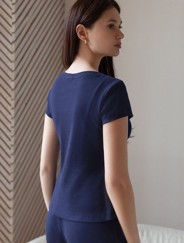 VILATTE Футболка 583423 D49.150 т.синий