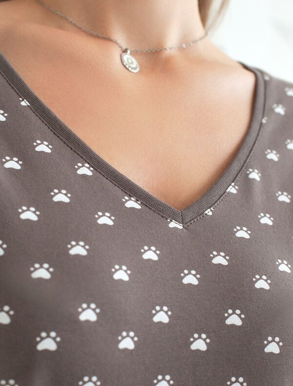 VILATTE Футболка 583436 D49.153 кофе-белый лапы