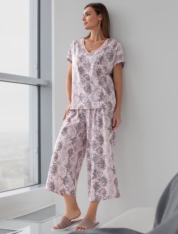 VILATTE Футболка 583437 D49.153 кофейно-пудровый питон