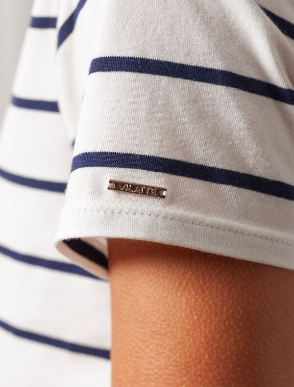 VILATTE Футболка 583441 D49.155 белый-т.синий