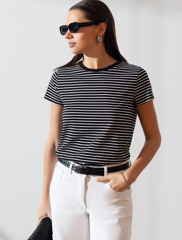 VILATTE Футболка 583442 D49.155 черный-белый