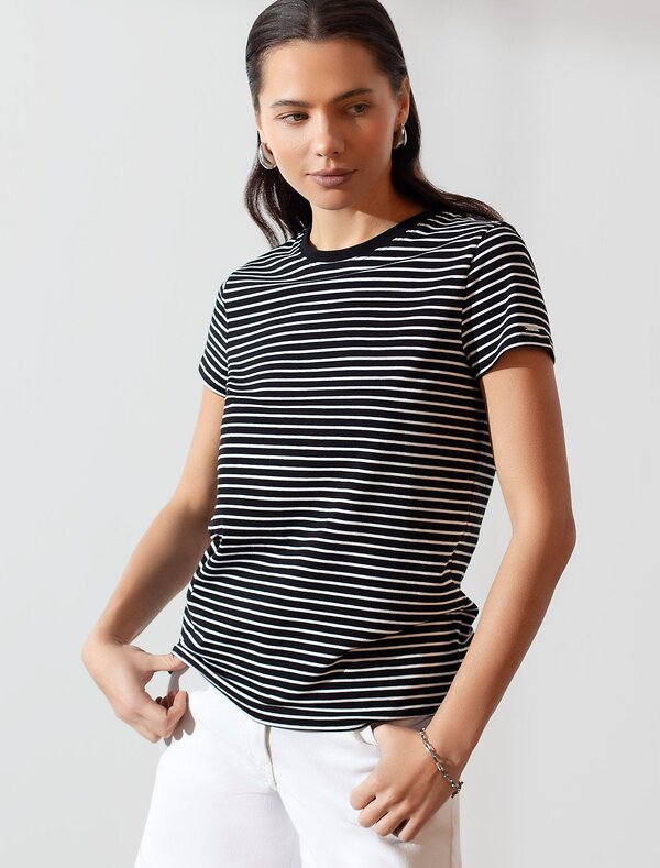 VILATTE Футболка 583442 D49.155 черный-белый