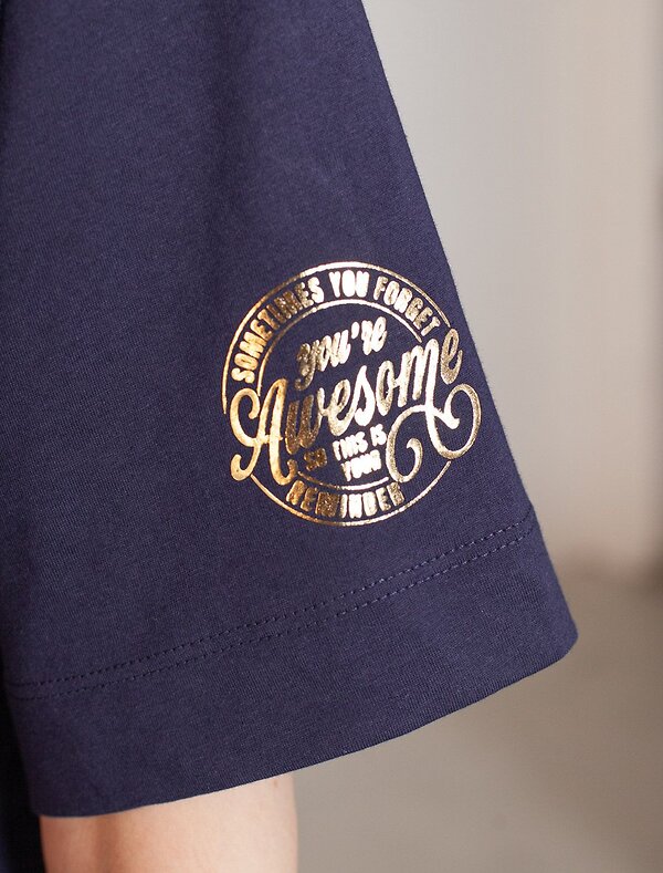 VILATTE Футболка 583447 D49.157 т.синий_awesome