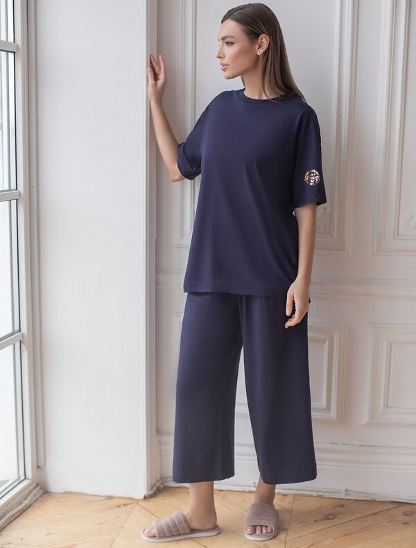 VILATTE Футболка 583447 D49.157 т.синий_awesome