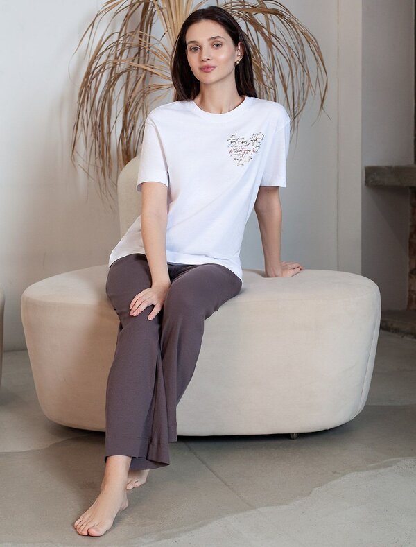 VILATTE Футболка 583449 D49.158 белый_love