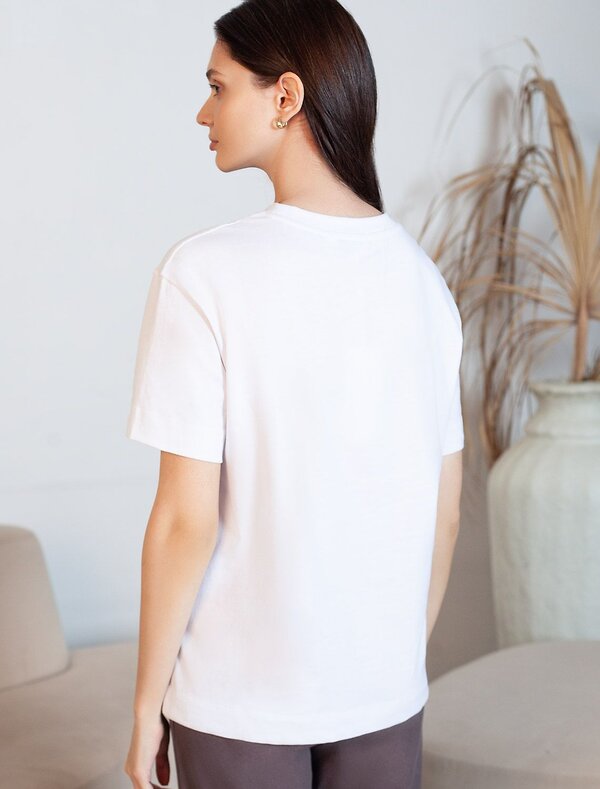 VILATTE Футболка 583449 D49.158 белый_love