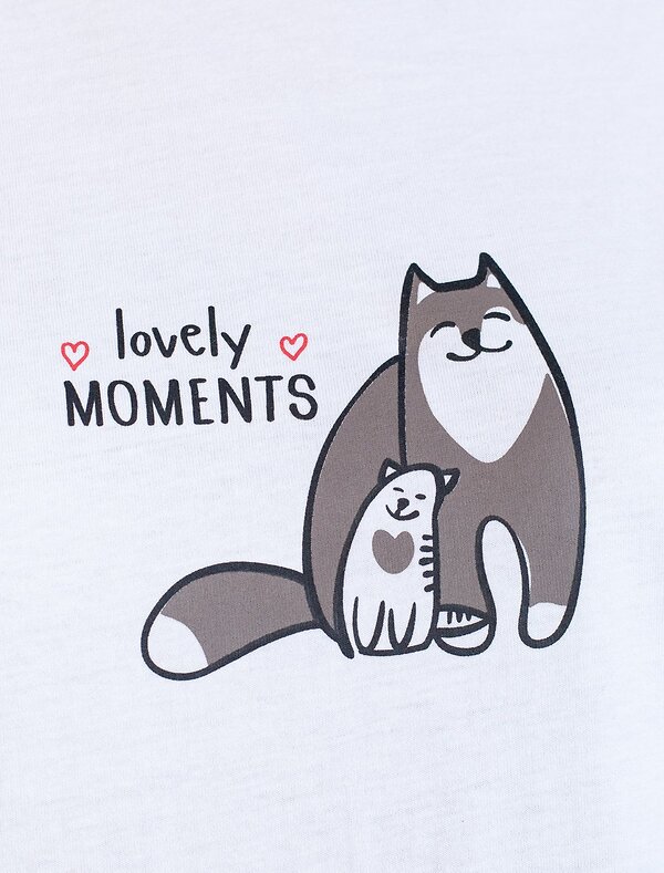 VILATTE Футболка 583451 D49.158 белый_коты