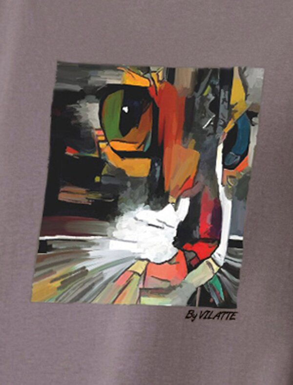 VILATTE Футболка 583454 D49.158 кофе_арт_котик