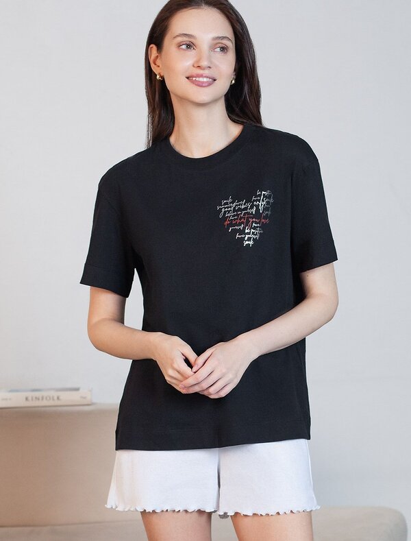 VILATTE Футболка 583461 D49.158 черный_love