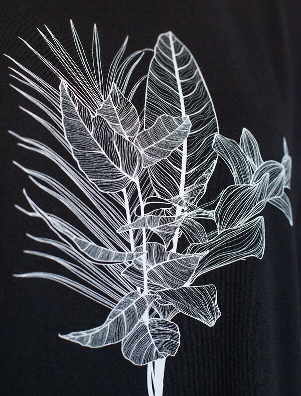 VILATTE Футболка 583462 D49.158 черный_тропики