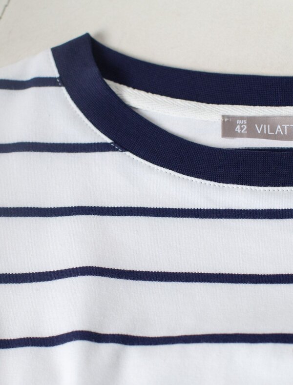VILATTE Футболка 583468 D49.162 белый-синий