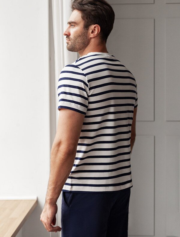 VILATTE Футболка 583474 U49.983 белый-т.синий полоса