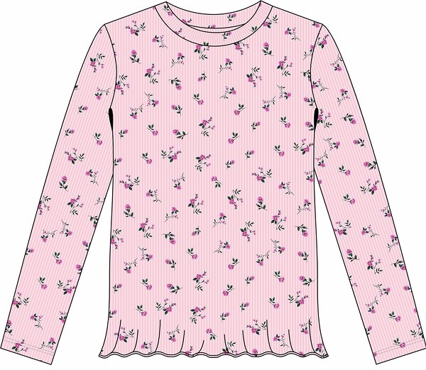 Апрель Лонгслив 583514 1ДДЛД5120223н розочки на светло-розовом