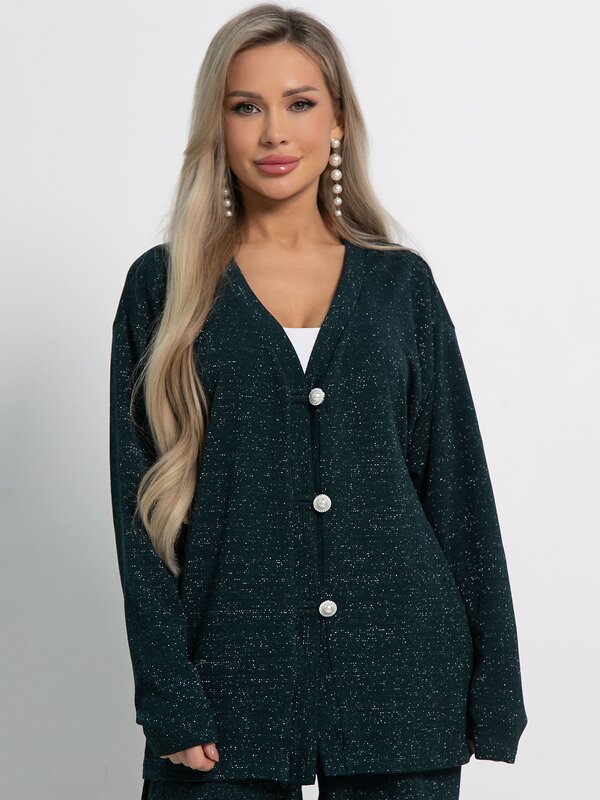 LT Collection Кардиган 583548 Б15052-39М темно-зеленый