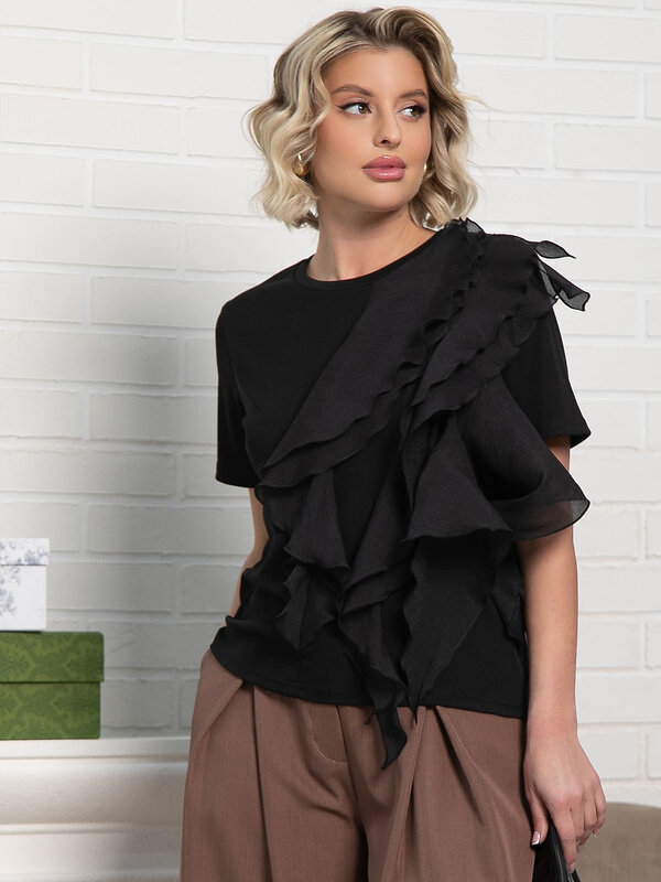 LT Collection Блуза 583550 Б15078-5М черный