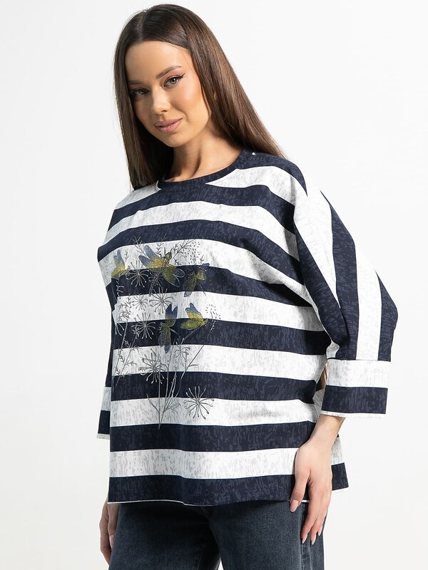 LT Collection Блуза 583727 Б15287-18М синий/белый